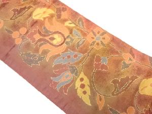 唐花模様織り出し袋帯